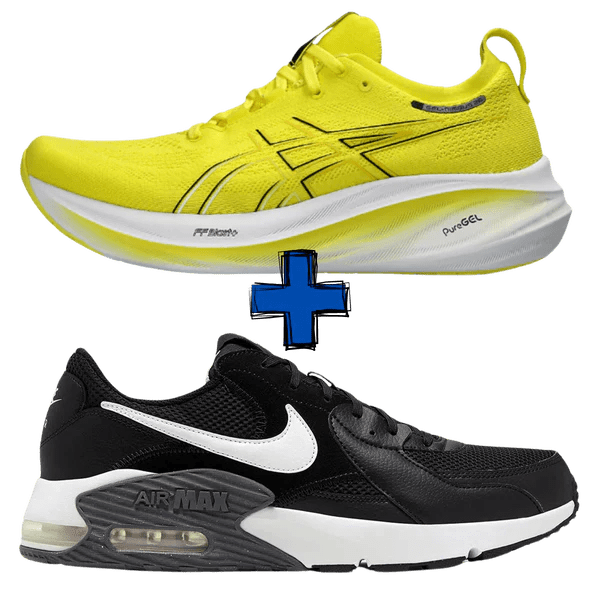 COMBO CON ZAPATILLAS Nike Air Max Excee + Asics Gel-Nimbus 26