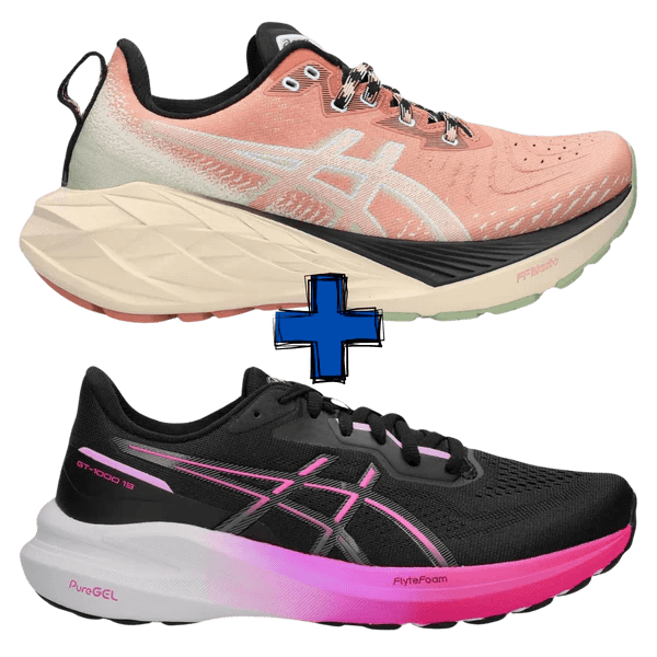 COMBO CON ZAPATILLAS ASICS Gt 1000 13 + ASICS Novablast 4 Tr mujer